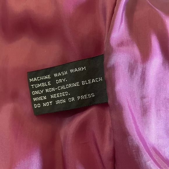 VTG 80s JCPenney Sz M Quilted Bomber Jacket Korea Cream Burgundy Stripe - Picture 9 of 9